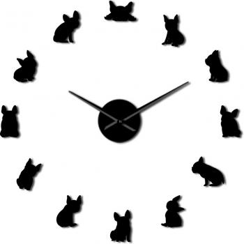 3D French Bulldog Wall Timepiece
