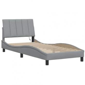 Hanko Fabric 90x200 Light Gray Bed Frame