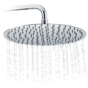 Soffione doccia tondo 300 mm in acciaio inox lucido 1/2 argento