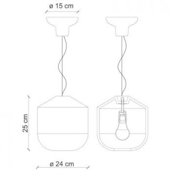 Black Ceramic Bellota Ceiling Light, Ø 24 cm