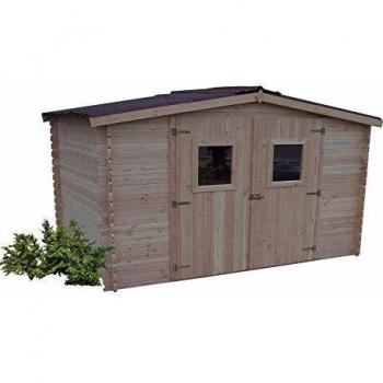 Abri de jardin Dublin en Douglas 28 mm sans plancher 9,85 m² toit double pente