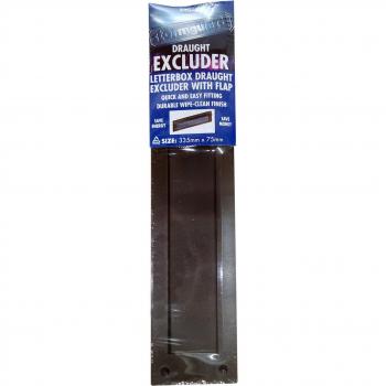 Chrome Effect Internal Letter Box Plate with Flap and Draught Excluder