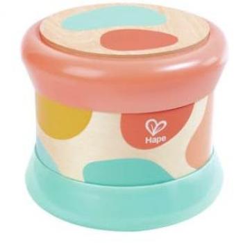 Tambour en bois turquoise pour bébé