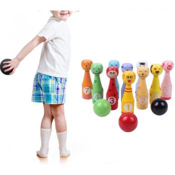 Bolos Infantiles de Madera “Animal” – Kit de 13 Unidades