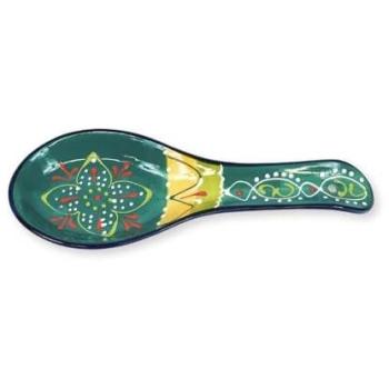 Hand‑Colored Spanish Spoon Rest – Orange, 26 cm