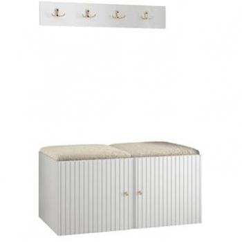 Set Arredo Hartford 384 Corridoio Bianco 0x0x0cm Arazzo Truciolare Laminato Pannello Fibra Media Densità Montaggio a Parete