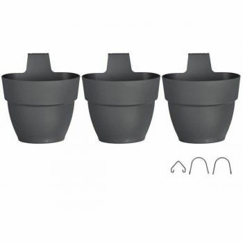 Jardinière Elho Vibia Campana Set de 3 Anthracite 17,1 x 20,7 x 29,7 cm