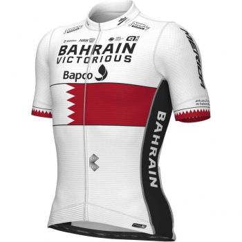 Bahrain‑Victorious 2023 Champion Prime T-Shirt Bianco Rosso M
