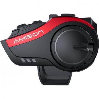 Amison Rad‑Kommunikator 10‑User, 28 h Musik/Audio, IP67, Rot