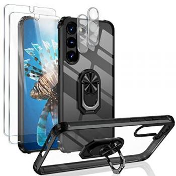 Custodia Smartphone Nalia Trasparente Anello Ibrido 2X Protezione – Galaxy S23+ – Nero