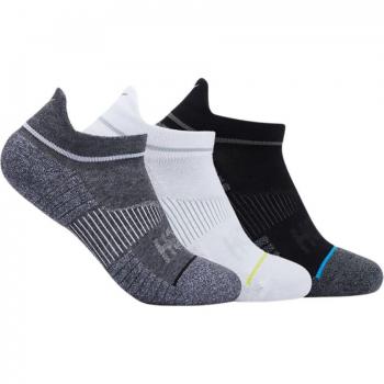 Hoka 3-Pack de Calcetines No-Show Blanco Negro Gris, Talla M
