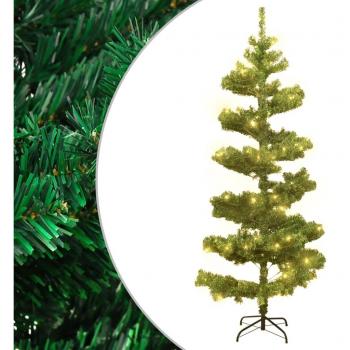 Árbol de Navidad en espiral con luces LED y soporte, marca vidaXL, color verde, 150 cm