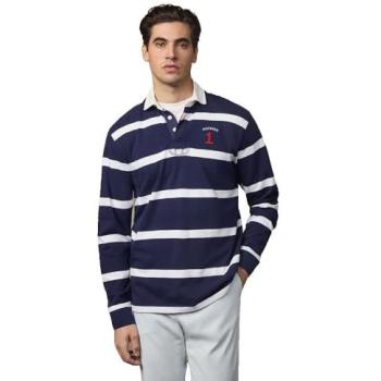 Hackett Heritage Rugby Polo with Stripe – Ink Blue XL