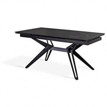 Mesa Extensible Negra Mate 90x160-240 cm