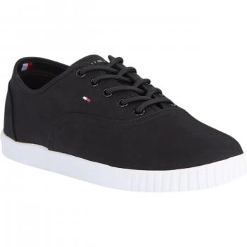 Baskets noires Tommy Hilfiger en toile à lacets pour femmes, 40