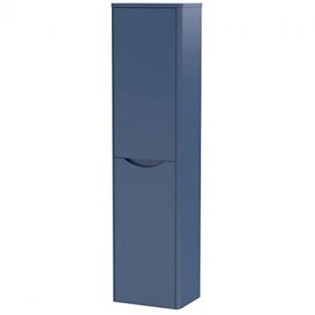 Satin Blue Wall Hung Tall Storage Unit