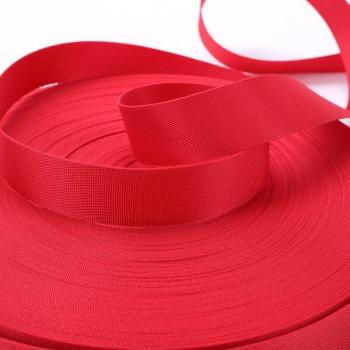 Nylon Webbing Tape, 25mm x 50 Yards, Red and Black