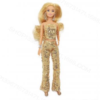 Muñeca Barbie Margot Robbie, Mono Dorado Brillante