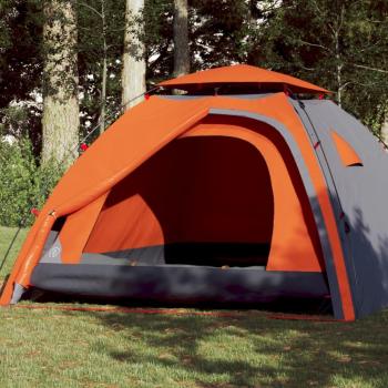 4-Person Grey and Orange Quick Release Dome Tent