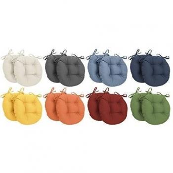 Cojín redondo para muebles de silla (1 pieza) (35 cm) con cordones