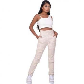 Pantalon Chic Taille Haute avec Plusieurs Poches Femme Project X Paris