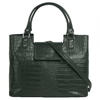 Cluty Handtasche, grün, echt Leder, Made in Italy
