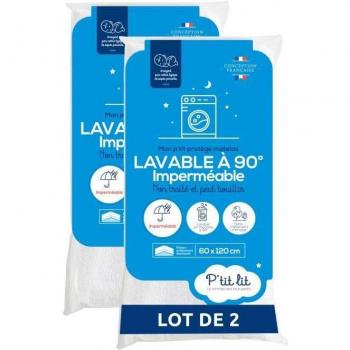 P'TIT LIT Protector de colchón doble – 60x120 cm, lavable a 90 °C