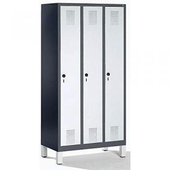 C+P Garderobenschrank EVOLO, schwarzgrau/weißaluminium