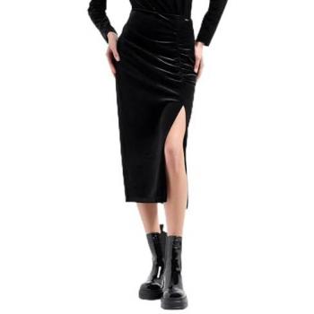 Gonna Lunga Nera in Velluto Armani Taglia S