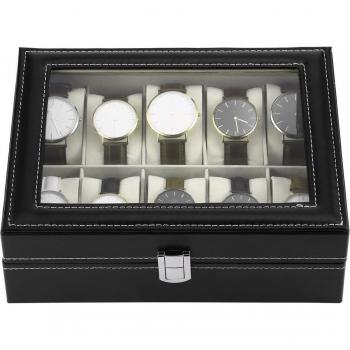 Support de montre en cuir PU avec 10 fentes