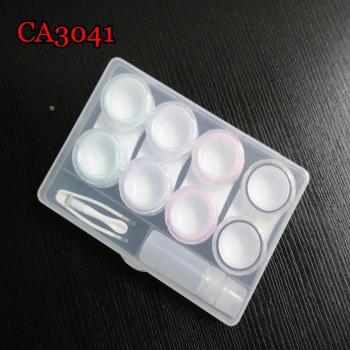 Caisse pratique pour lentilles contacts 4 pièces, transparent, sortie