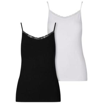 Urban Classics Damen Shirt Basic (S) – Baumwoll-Spitzen‑Mix, 2‑Pack