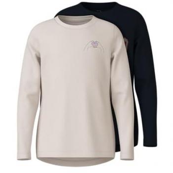 Name It Langarmshirt NKFVIX 2P (2-tlg) Unifarben