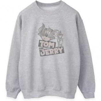 Sudadera de Estilo Tom y Jerry XL Blanca para Mujeres