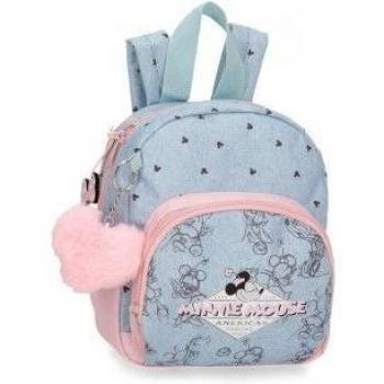 Mochila Escolar Poliéster Minnie Mouse American Darling azul