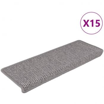VidaXL Alfombrilla autoadhesiva escalera sisal, 15 unidades