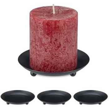 Relaxdays Kerzenhalter für Stumpenkerzen, 4 Stück