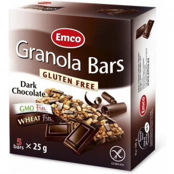 Emco Snack de Cereales Chocolate Negro 5 x 25 Gramos