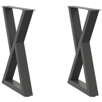 Heavy‑Duty Anthracite Steel Table Legs – 2 Pack (60 × 72–73.3 cm)