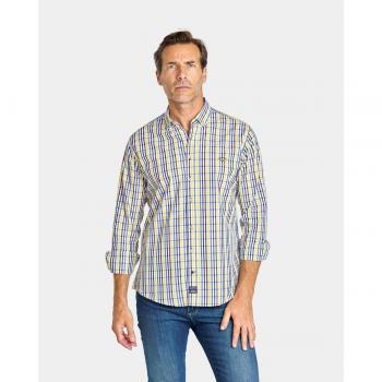 Camisa Regular de Hombre Spagnolo Cuadros Popelín