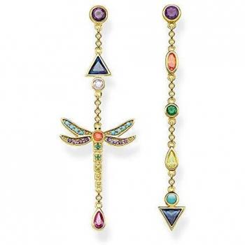 Pendientes de plata con baño de oro de 18k en forma de libélula Thomas Sabo