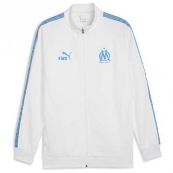 Puma Olympic Marseille Men’s Poly Woven Track Top – White, Small