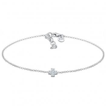 Elli Damenarmband Kreuzgeometrie 925 Sterling Silber, 0,10 ct Diamant