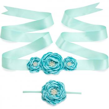 Ensemble Floral pour Enfants avec Ceinture et Bandeau