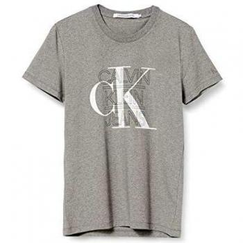 Calvin Klein Jeans T-shirt graphique slim stretch, gris, S