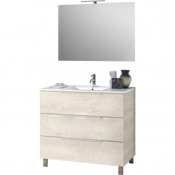 Mobile LARISSA 4 pezzi per bagno L.101 P.46,5 H.190 cm Rovere Alaska