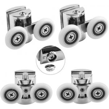 Lot de Roulettes en Zinc pour Porte de Douche