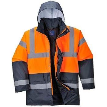 300D Oxford Weave Industry Oxford Weave 300D Class 3 Hi Vis Two Tone Traffic Jacket Orange / Black 2XL