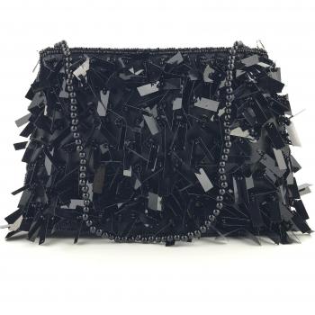 Silver Beaded Shoulder Bag
