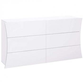 Commode de chambre 6 tiroirs blanc brillant buffet Arco Sideboard